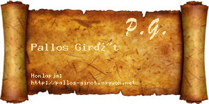 Pallos Girót névjegykártya